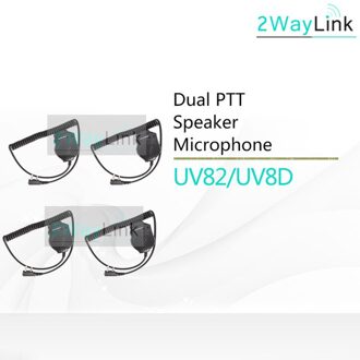 Dual Ptt Oortelefoon Mic Speaker UV-82 UV-8 UV82L UV-89 Uv 82 UV-82 Plus UV-82TP GT-5TP UV-82HP UV-82HX Headset Voor Baofeng uv 82 4 stk