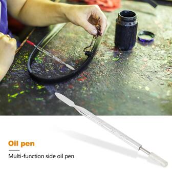 Dual-Purpose 2 Messing Hoofd Lederen Rand Olie Lijmen Dye Pen Verf Roller Tool
