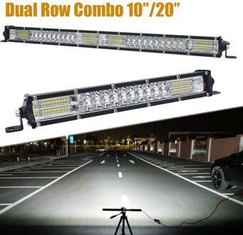 Dual Rij Auto Led Licht Bar 10/20 Combo Led Bar Super Slanke Rijden Lichten Voor Vrachtwagen Offroad Light Bar Suv ute 12V 24V 10duim