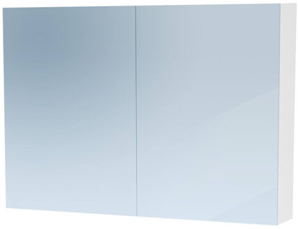Dual spiegelkast 100x70x15 indirecte LED verlichting 2 deuren mat wit