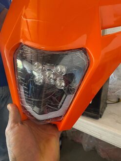 Dual Sport Led Motorfiets Koplamp Dirt Bikes Zes Dagen Head Lamp Licht Voor Exc Xcf Xcw Te Tc Fe 125 250 300 350 450 530 690 Smr oranje
