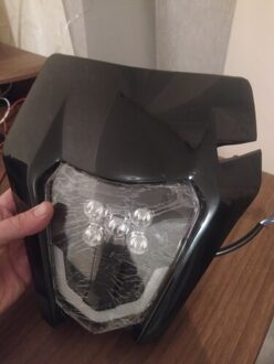 Dual Sport Led Motorfiets Koplamp Dirt Bikes Zes Dagen Head Lamp Licht Voor Exc Xcf Xcw Te Tc Fe 125 250 300 350 450 530 690 Smr zwart