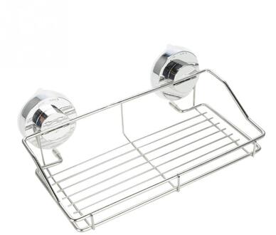 Dual Sucker Douche Organisator Mand Badkamer Plank Douche Hoek Mand Verwijderbare Wandmontage Opslag Plank Rack W/Zuignap