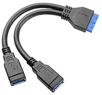 Dual USB 3.0 A Female to 20-pin Header Female