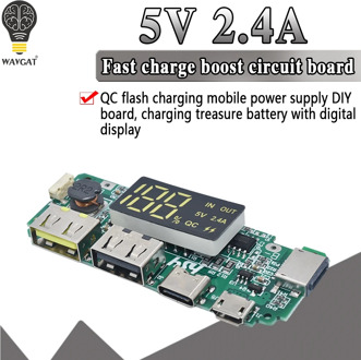 Dual USB 5V 2.4A Micro/Type-C LED USB Mobile Power Bank 18650 Charging Module Lithium Battery Charger Board Circuit Protection