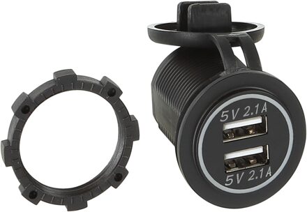 Dual USB auto lader 12V/24V 4.2A / Wit (Bulk) 349045034X