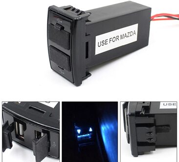 Dual Usb Car Charger Adapter Dashboard Mount Fast Car Charger Socket Voor Mazda (5V 2.1A)