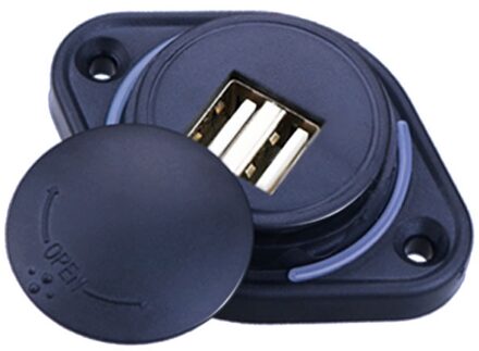 Dual Usb Car Charger Socket Cap 12V-24V Quick Car Charger Voor Auto, Motorfiets, bus, Rv, Boot (Surface Mount Installatie) rood licht