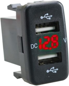 Dual Usb Car Charger Socket, Voltmeter Usb Stopcontact Boot Usb-poort Opladen Gesmolten Voor Toyota Green1