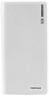 Dual Usb Power Bank 6X18650 Externe Backup Battery Charger Box Case Voor Telefoon wit