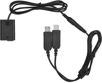 Dual USB Power Kit AC Adapter Replacement NP-FW50 DC Coupler Dummy Battery Fully Decoded for Sony NEX-3 Series