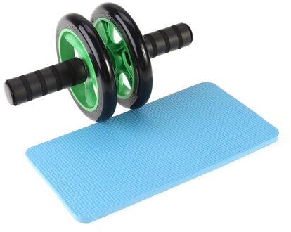 Dual Wiel Mute Ab Roller Abdominale Roller Trainer Met Knie Pad Voor De Perfecte Core Workout (Geel) groen