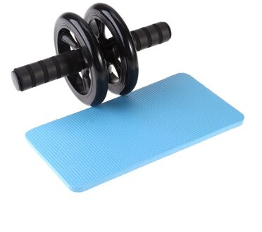 Dual Wiel Mute Ab Roller Abdominale Roller Trainer Met Knie Pad Voor De Perfecte Core Workout (Geel) zwart