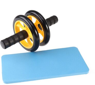 Dual Wiel Mute Ab Roller Abdominale Roller Trainer Met Knie Pad Voor De Perfecte Core Workout (Geel)