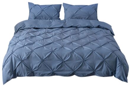 Dubbel Bed Dekbedovertrek Beddengoed Set Grijs Ruit Pinch Pleats 1 Dekbedovertrek 2 Kussenslopen Kit 2x2m