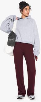 Dubbel-Laag Modal Rib Broek Met Wijde Pijpen, Plum - 40