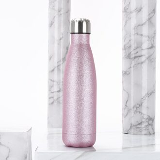Dubbele 304 Roestvrij Staal Colafles Outdoor Draagbare Sport Water Fles Vacuüm Mok roze