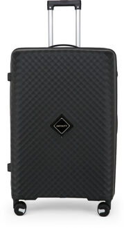 Dubbele 4-wiel robuuste lichtgewicht TSA harde schaal zwarte koffer bagage reistassen set - M