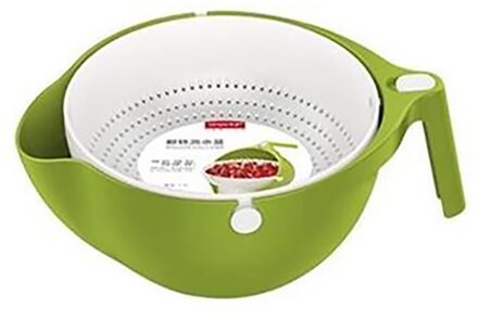 Dubbele Afvoer Mand Kom Rijst Wassen Gootsteen Zeef Noedels Groenten Fruit Keuken Gadget Vergiet Coladores # R25