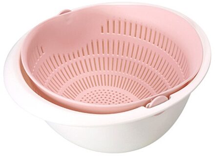 Dubbele Afvoer Mand Kom Wassen Keuken Zeef Noedels Groenten Fruit Gereedschap Bar Keuken Gadgets Herbruikbare Accessoires