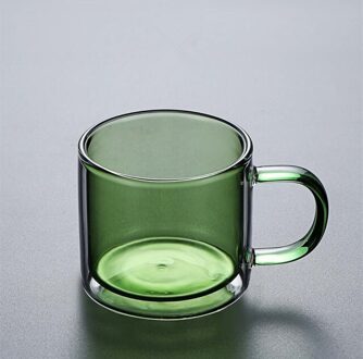 Dubbele Bodem Isolatieglas Met Handvat Wijn Glazen Drinken Tumbler Koffie Sap Water Mokken Thee Glas Whisky Glas Cups groen-250ml