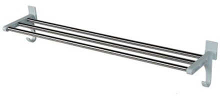 Dubbele Chrome Gepolijst Badkamer Wall Mounted Handdoek Rail Houder Plank Opbergrek Handdoek Rails Bar Barra portasciugamani blauw