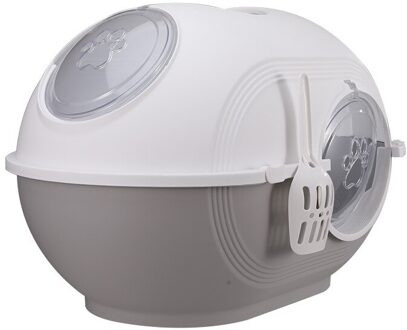 Dubbele Deur Grote Ruimte Huisdier Kat Wc Ontgeuringseffect Splash Proof Kattenbak Volledig Gesloten Kat Potje Huisdieren Schoonmaakproducten grijs