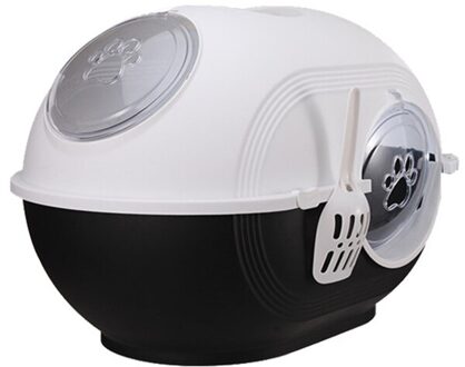 Dubbele Deur Grote Ruimte Huisdier Kat Wc Ontgeuringseffect Splash Proof Kattenbak Volledig Gesloten Kat Potje Huisdieren Schoonmaakproducten zwart