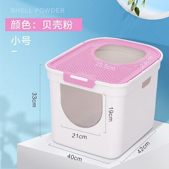 Dubbele Deur Van Volledig Gesloten Kattenbakvulling Wastafel Met Lagere Entry En Bovenste Exit, en De Lade Top In De Cat I Basin schelp poeder