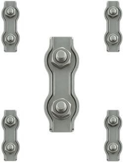 Dubbele Draadklemset - Rvs 316 - 2mm - 5 Stuks