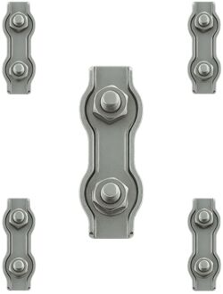 Dubbele Draadklemset - Rvs 316 - 4mm - 5 Stuks