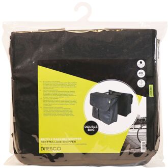 dubbele fietstas Luxe Shopper 40 liter nylon zwart