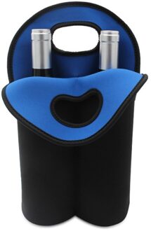 Dubbele Fles Geïsoleerde Neopreen Wijn Champagne Fles Tote Carrier Bier Water C 449C blauw