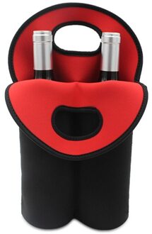 Dubbele Fles Geïsoleerde Neopreen Wijn Champagne Fles Tote Carrier Bier Water C 449C rood