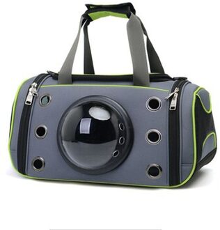 "Dubbele Gebruik Huisdier Ademende Zak Draagbare Tas Huisdier Hond Kat Carrier Travel Schoudertas Ruimte Capsule Huisdier Handtas Voor kleine Honden" groen L