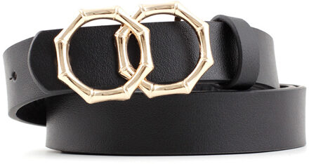 Dubbele Gesp Zwarte Riem Voor Vrouwen Wit Bruin Lederen Dames Jurk Wasit Riem Mode Wilde Meisje Vrouwelijke Riemen Pasek Damski 2.4 Cm