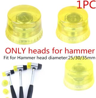 Dubbele Gezicht Soft Touch Hamer Hoofd Plastic Coated Grip Dubbele Hoofd Rubber Hamer Handheld Tool Lederen Diy Gereedschap 25/30/35Mm