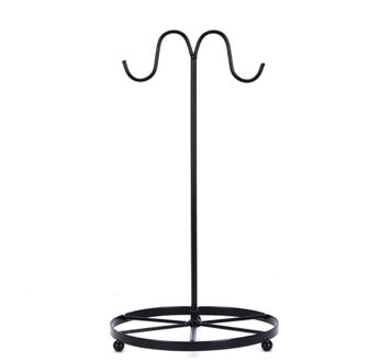 Dubbele Haken Banaan Houder Ronde Base Moderne Afwerking Banaan Hanger Met 2 Haken Stand Iron Stevige Display Voor Thuis Keuken bar
