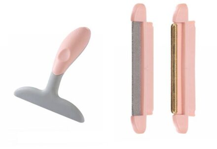 Dubbele Hoofd Lint Remover Fuzz Stof Scheerapparaat Brush Tool Handleiding Lint Roller Kleden Borstel Ontharing Bal Was Trimmer Remover roze