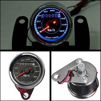 Dubbele Kleur Led Back Light Universal Motorcycle Kilometerstand Snelheidsmeter Gauge Meter 0-180 Km/h 12V