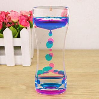 Dubbele Kleuren Olie Zandloper Liquid Drijvende Motion Bellen Timer Kantoor Thuis Desktop Decor Party Festival Diy Supplies Paars