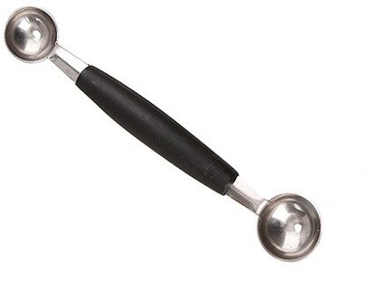 Dubbele Kop Rvs Watermeloen Graven Bal Lepel Keuken Vleesmes Fruit Platter Zwart