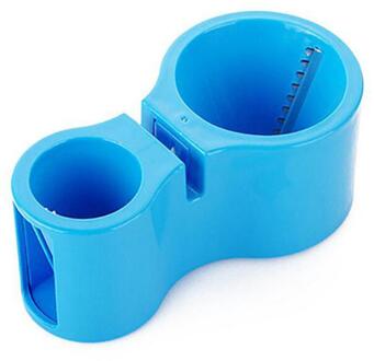 Dubbele Kop Spiral Slicer Rasp Courgette Noodle Pasta Spaghetti Maker Groentesnijder Dunschiller Met Messenslijper Slijpsteen Blauw