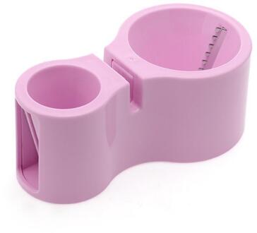 Dubbele Kop Spiral Slicer Rasp Courgette Noodle Pasta Spaghetti Maker Groentesnijder Dunschiller Met Messenslijper Slijpsteen Roze