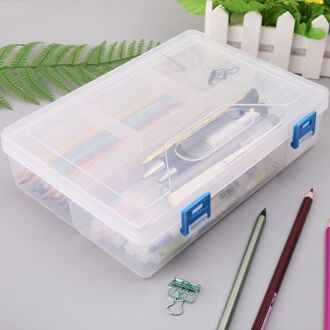 Dubbele Laag Etui Transparant Plastic Pen Opbergdoos Briefpapier School Kantoor Kids