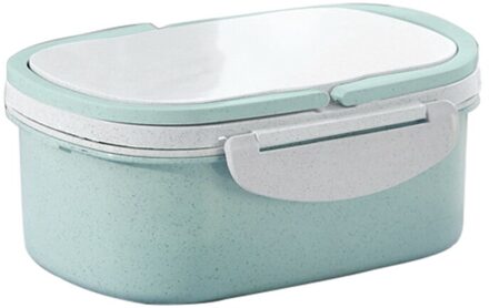 Dubbele Laag Tarwe Stro Grote Capaciteit Bento Lunchbox Voedsel Opslag Container groen