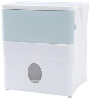 Dubbele Laag Waterdichte Multifunctionele Badkamer Opbergdoos Wandmontage Wc-papier Lade Papierrol Buis Toiletpapier Houders Blauw