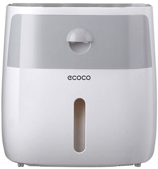Dubbele Laag Waterdichte Wall Mount Toiletpapier Handdoekhouder Plank Opbergdoos grijs