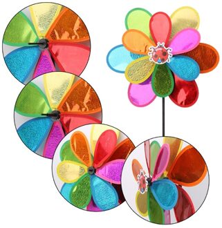 Dubbele Laag Windmolen Wind Spinner Pailletten Draaimolen Home Yard Party Decor