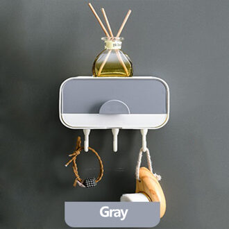 Dubbele Laag Zeepkist Aftappen Planken Opknoping Badkamer Kamer Zeep Douche Zeephouder Schotel Opslag Plaat Lade Zeepkist Sieraden grijs